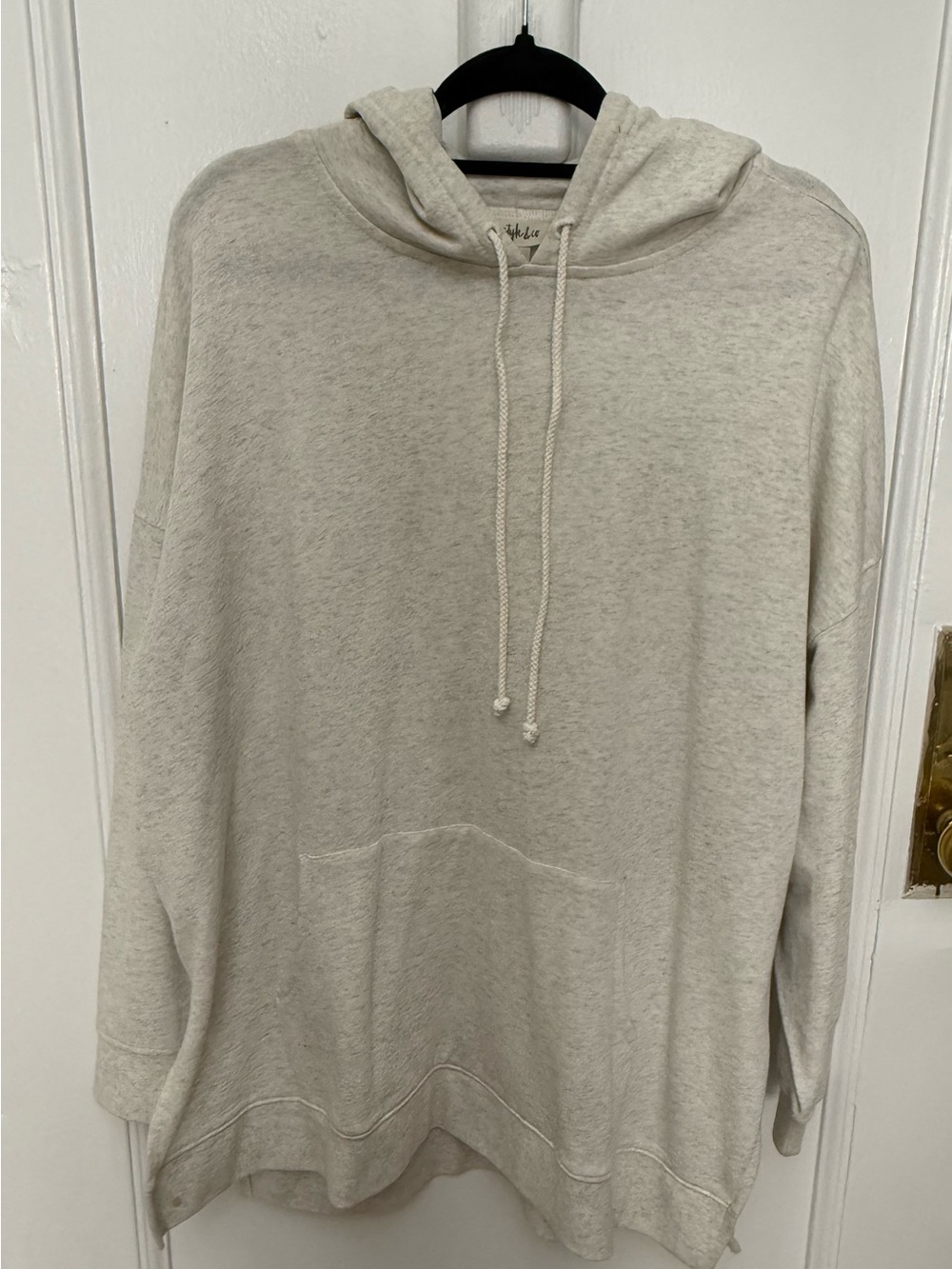 Style & Co Heather Cream Gray Pullover Hoodie With Kangaroo Pocket Size XXL